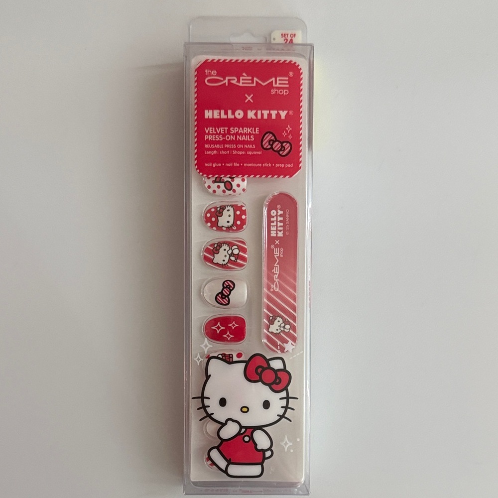 Hello Kitty nwt Velvet Sparkle Press-On Nails